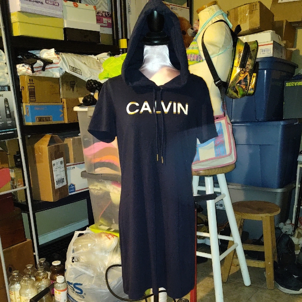 Calvin Klein Dark Blue Hooded Dress